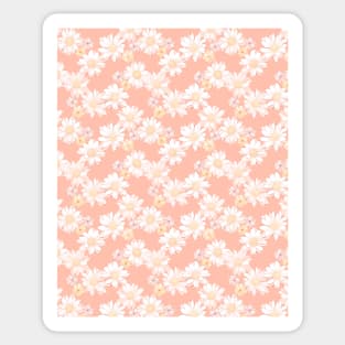 White and Pink Daisies Sticker